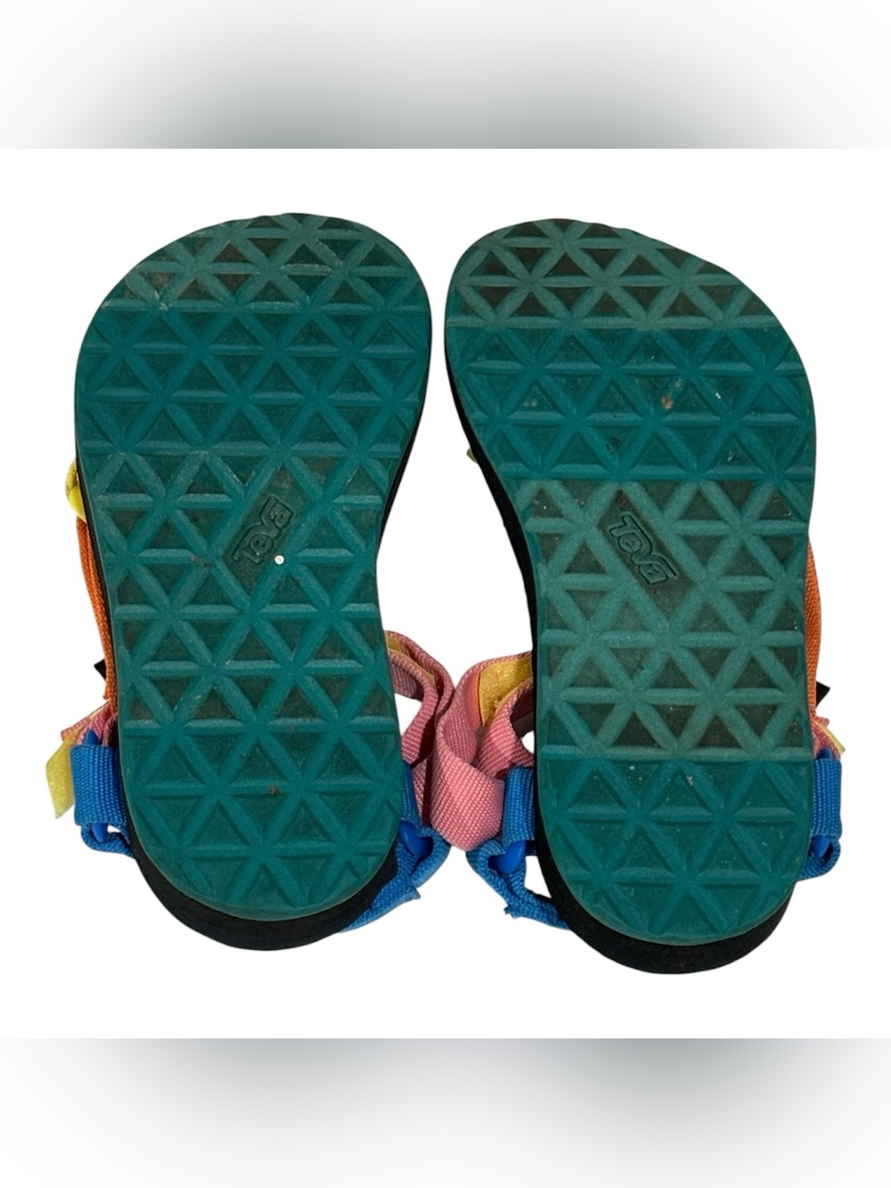 Teva Women’s Multicolor Colorblock Strappy Sandals Hook & Loop Adjustable US 7 - Picture 6 of 6